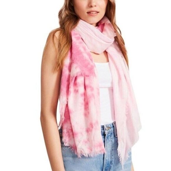 Steve Madden Two-Tone Tie-Dyed Scarf, OS, PInk, New - Picture 1 of 4